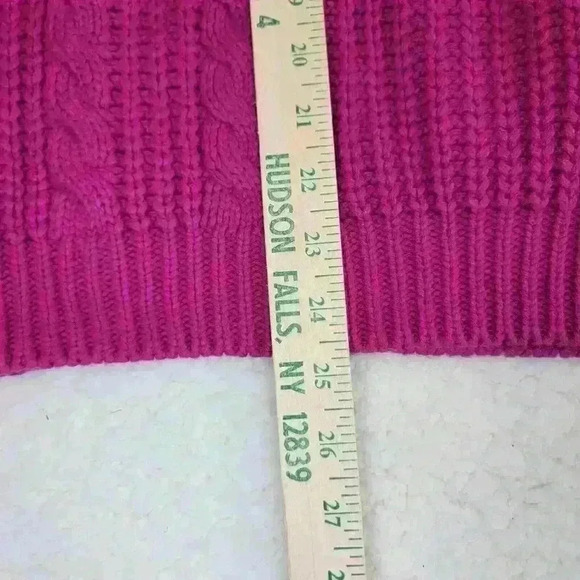 VTG 1980s Gerard Works Sweater Womens M Hot Pink Cable Knit Chunky Retro - Picture 6 of 10